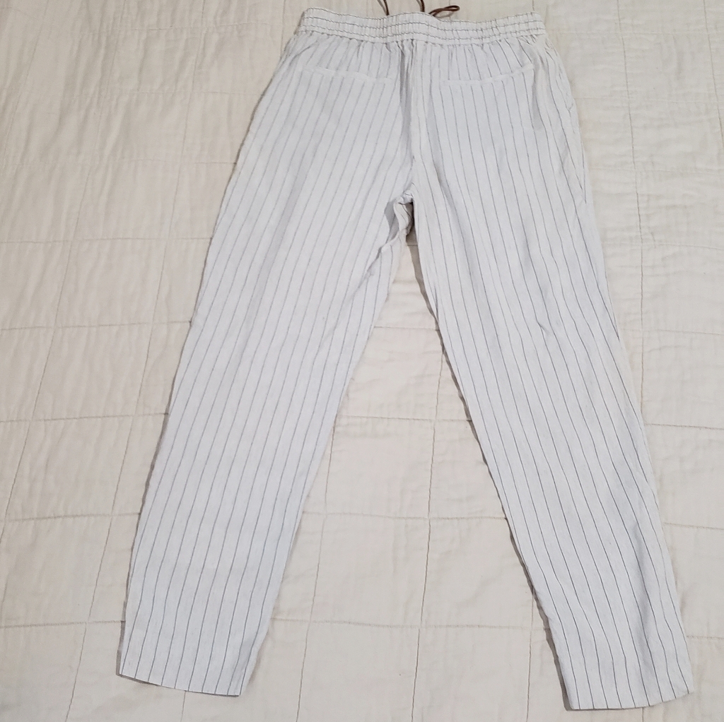 Nwot Massimo Dutti Linen Blend Pants Ivory And Black Size 6 — image 7 of 8